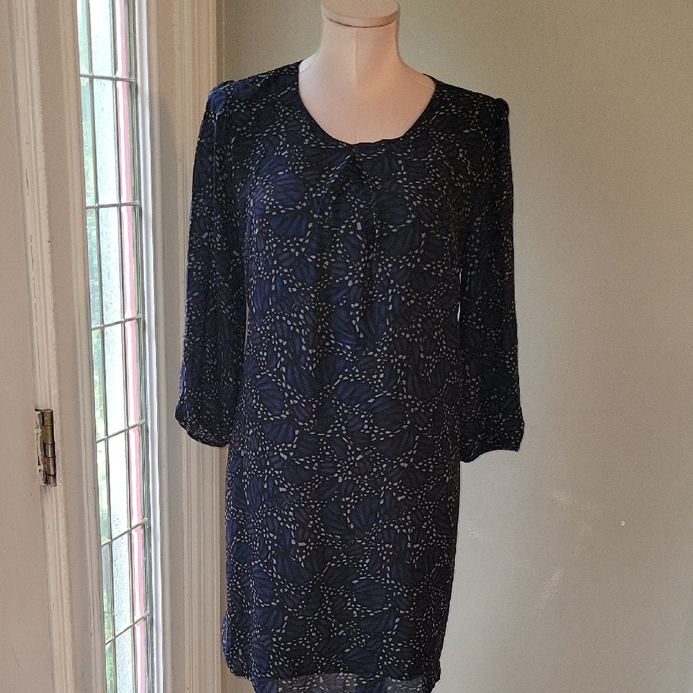 Forever 21 Blue Sheath Dress with Bishop Sleeves